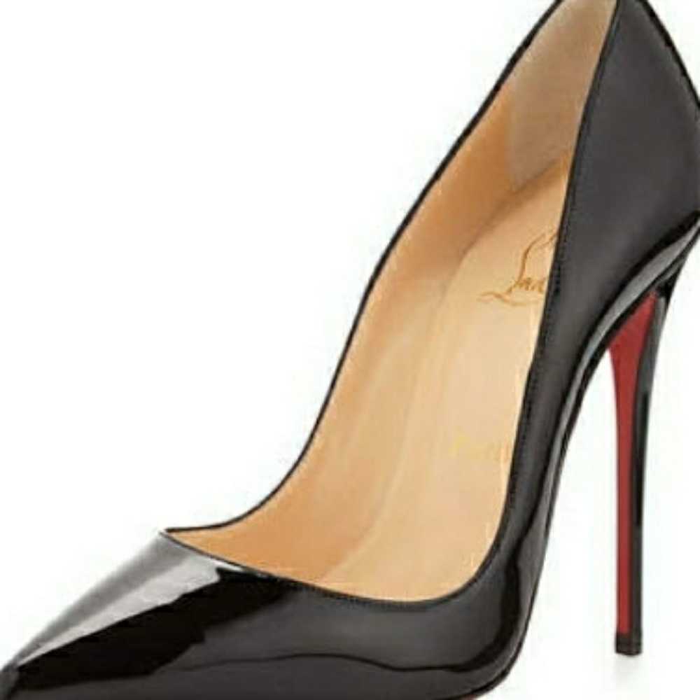 Christian Levoutini Black Heels With Wine Sole